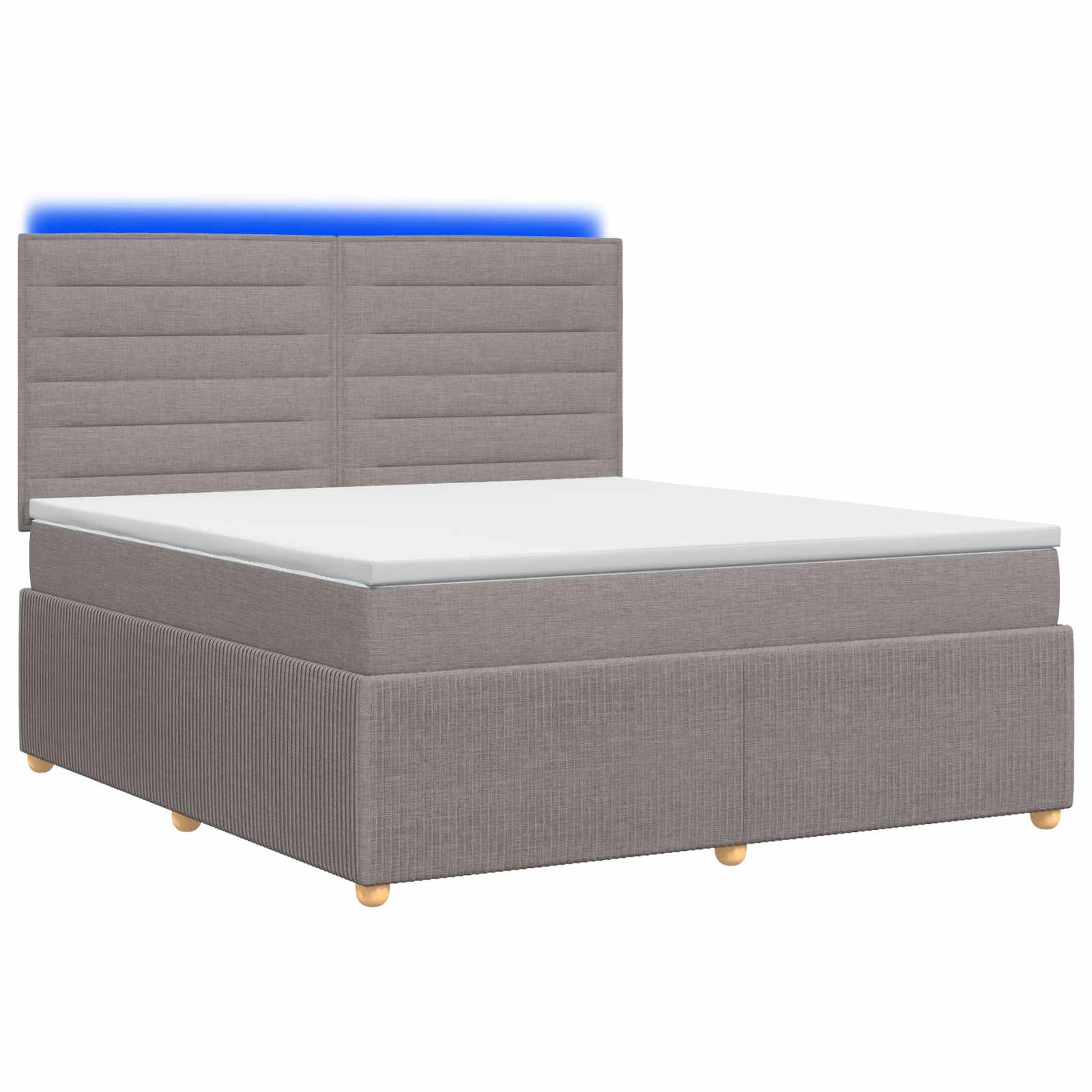 3455871_1.jpg vidaXL LED boxspring posteľ s matracom Sivohnedá 140 x 200 cm Látka – Obrázok 1