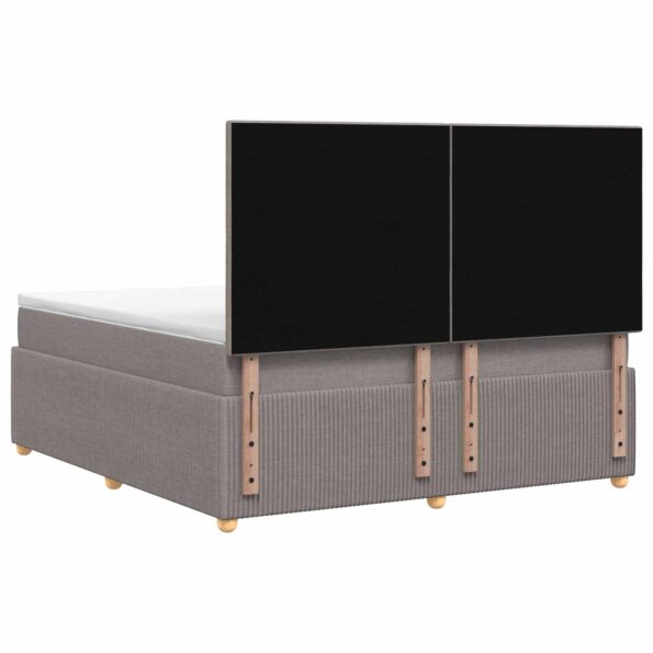 vidaXL LED boxspring posteľ s matracom Sivohnedá 140 x 200 cm Látka – Obrázok 7