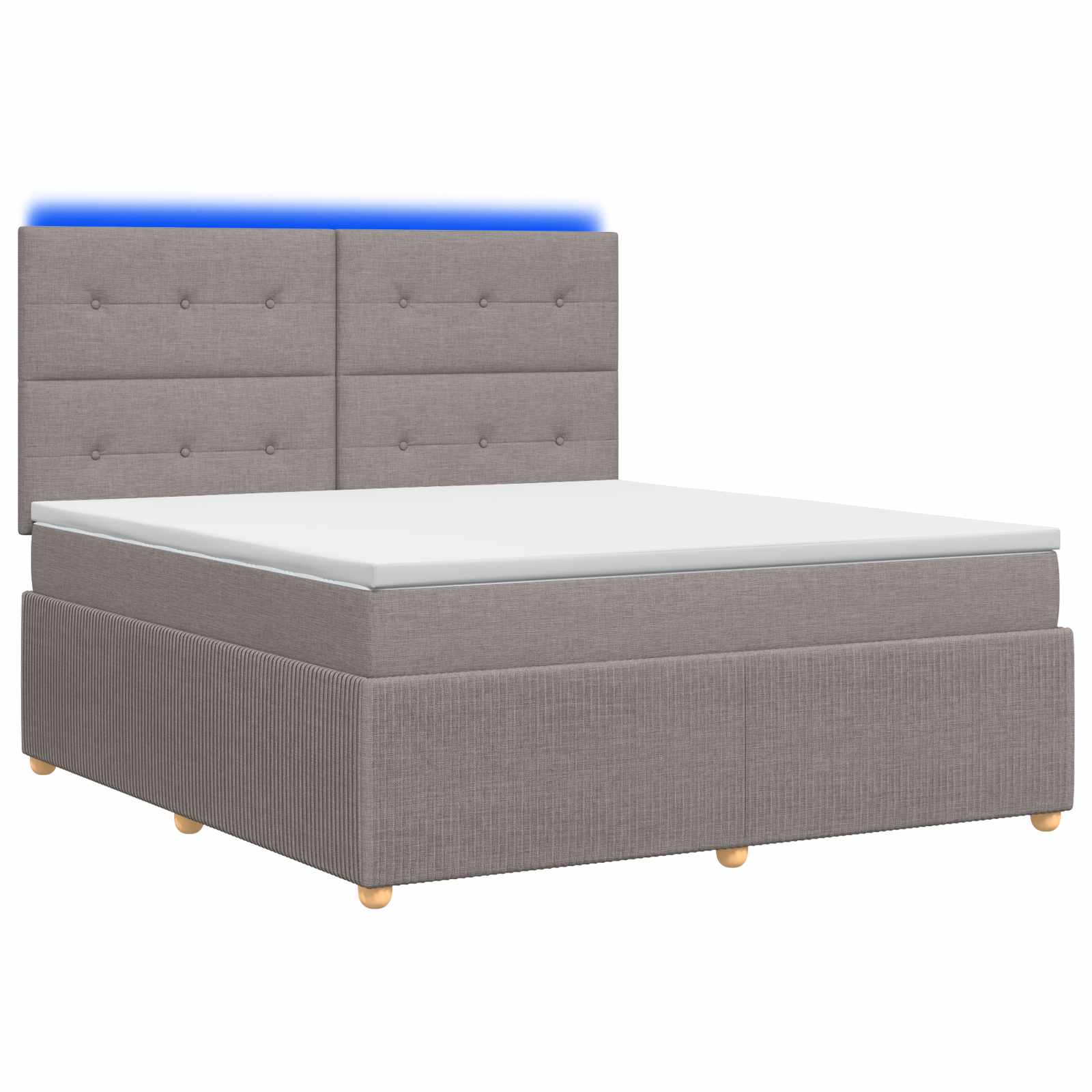 3455899_1.jpg vidaXL LED boxspring posteľ s matracom Sivohnedá 160 x 200 cm Látka – Obrázok 1
