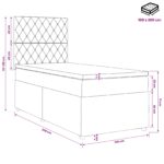 vidaXL LED boxspring posteľ s matracom Tmavozelená 100 x 200 cm Zamat – Obrázok 11