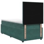 vidaXL LED boxspring posteľ s matracom Tmavozelená 100 x 200 cm Zamat – Obrázok 7
