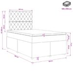 vidaXL LED boxspring posteľ s matracom Svetlosivá 120 x 190 cm Zamat – Obrázok 11