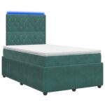 vidaXL LED boxspring posteľ s matracom Tmavozelená 120 x 190 cm Zamat