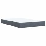 vidaXL LED boxspring posteľ s matracom Tmavosivá 120 x 190 cm Zamat – Obrázok 5