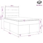 vidaXL LED boxspring posteľ s matracom Čierna 120 x 190 cm Zamat – Obrázok 11
