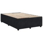 vidaXL LED boxspring posteľ s matracom Čierna 120 x 190 cm Zamat – Obrázok 4
