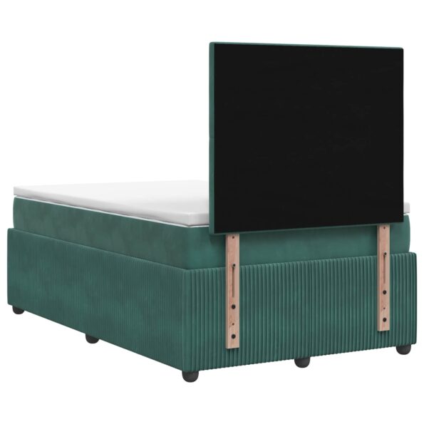 vidaXL LED boxspring posteľ s matracom Tmavozelená 120 x 200 cm Zamat – Obrázok 7