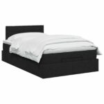 vidaXL Polohovací postel s matrací Čierna 120 x 190 cm Látka – Obrázok 2