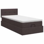vidaXL Polohovací postel s matrací Tmavohnedá 100 x 200 cm Látka – Obrázok 4