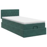 vidaXL Polohovací postel s matrací Tmavozelená 90 x 200 cm Zamat – Obrázok 7