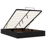 vidaXL Polohovací postel s matrací Čierna 140 x 190 cm Zamat – Obrázok 5