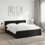 vidaXL Polohovací postel s matrací Čierna 180 x 200 cm Zamat