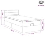 vidaXL Ottoman posteľ s matracom a LED Čierna 80 x 200 cm Látka – Obrázok 12