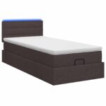 vidaXL Ottoman posteľ s matracom a LED Tmavohnedá 80 x 200 cm Látka – Obrázok 7