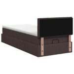 vidaXL Ottoman posteľ s matracom a LED Tmavohnedá 80 x 200 cm Látka – Obrázok 8