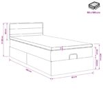 vidaXL Ottoman posteľ s matracom a LED Čierna 90 x 190 cm Látka – Obrázok 12