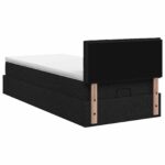 vidaXL Ottoman posteľ s matracom a LED Čierna 90 x 190 cm Látka – Obrázok 8