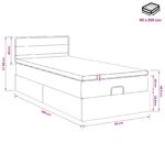 vidaXL Ottoman posteľ s matracom a LED Čierna 90 x 200 cm Látka – Obrázok 12