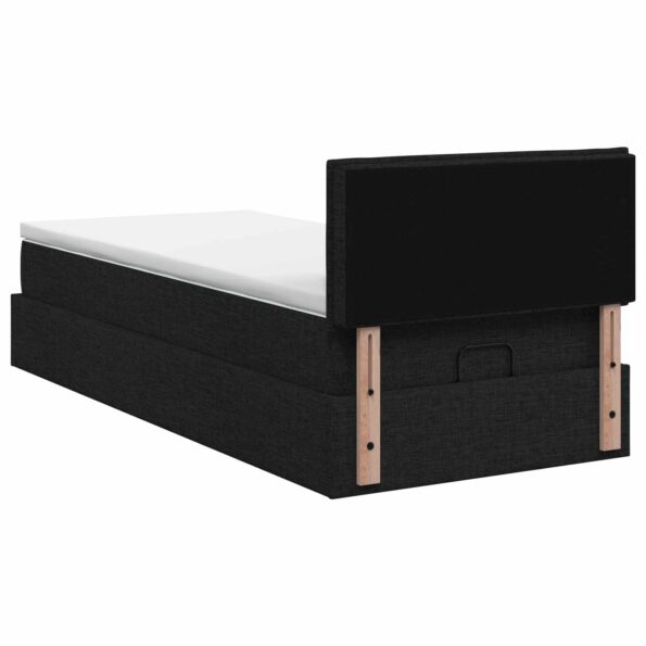 vidaXL Ottoman posteľ s matracom a LED Čierna 90 x 200 cm Látka – Obrázok 8