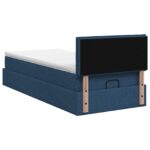 vidaXL Ottoman posteľ s matracom a LED Modrá 100 x 200 cm Látka – Obrázok 8
