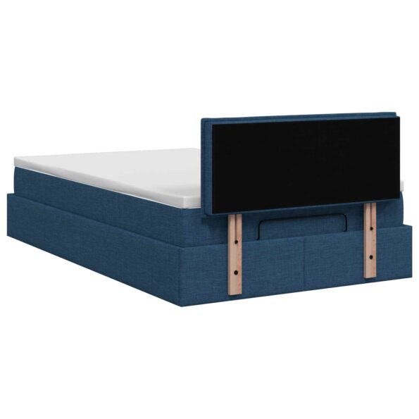 vidaXL Ottoman posteľ s matracom a LED Modrá 120 x 190 cm Látka – Obrázok 8