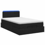 vidaXL Ottoman posteľ s matracom a LED Čierna 120 x 200 cm Látka – Obrázok 7