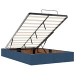 vidaXL Ottoman posteľ s matracom a LED Modrá 120 x 200 cm Látka – Obrázok 4