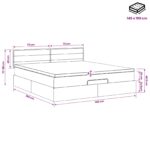 vidaXL Ottoman posteľ s matracom a LED Krémová 140 x 190 cm Látka – Obrázok 12