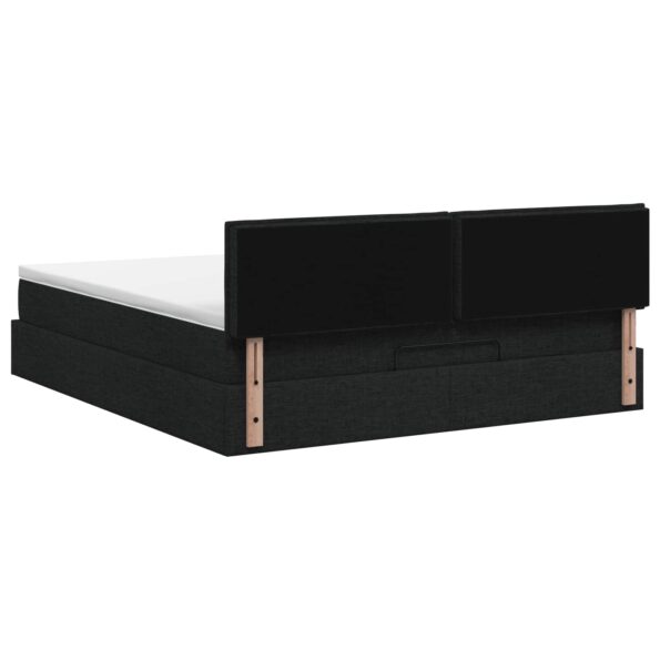 vidaXL Ottoman posteľ s matracom a LED Čierna 140 x 200 cm Látka – Obrázok 8