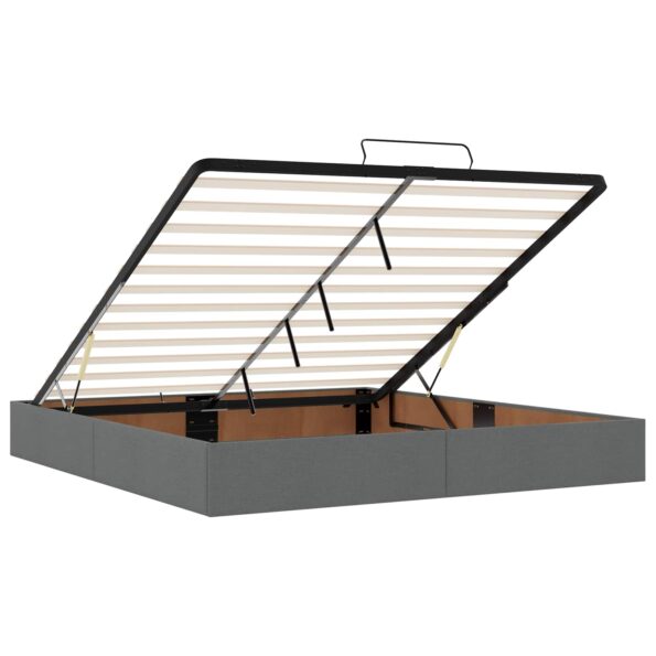 vidaXL Ottoman posteľ s matracom a LED Tmavosivá 200 x 200 cm Látka – Obrázok 4