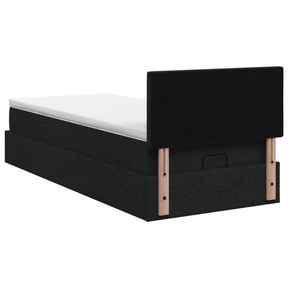 vidaXL Ottoman posteľ s matracom a LED Čierna 90 x 200 cm Látka – Obrázok 8