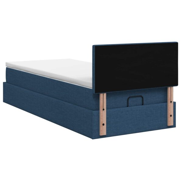 vidaXL Ottoman posteľ s matracom a LED Modrá 90 x 200 cm Látka – Obrázok 8