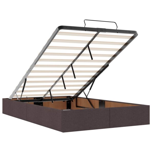vidaXL Ottoman posteľ s matracom a LED Tmavohnedá 120 x 190 cm Látka – Obrázok 4
