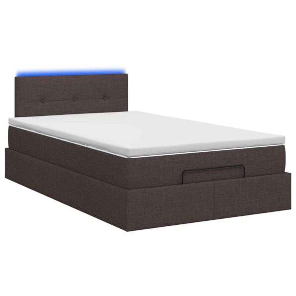 vidaXL Ottoman posteľ s matracom a LED Tmavohnedá 120 x 190 cm Látka – Obrázok 7