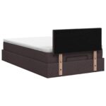 vidaXL Ottoman posteľ s matracom a LED Tmavohnedá 120 x 190 cm Látka – Obrázok 8