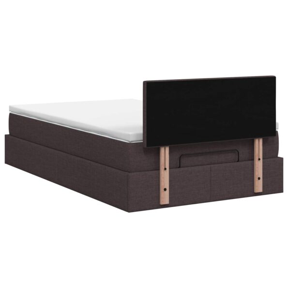 vidaXL Ottoman posteľ s matracom a LED Tmavohnedá 120 x 190 cm Látka – Obrázok 8