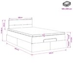 vidaXL Ottoman posteľ s matracom a LED Čierna 120 x 200 cm Látka – Obrázok 12