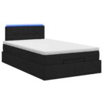 vidaXL Ottoman posteľ s matracom a LED Čierna 120 x 200 cm Látka – Obrázok 7