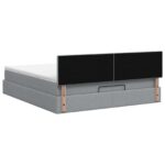 vidaXL Ottoman posteľ s matracom a LED Svetlosivá 140 x 190 cm Látka – Obrázok 8