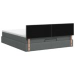 vidaXL Ottoman posteľ s matracom a LED Tmavosivá 160 x 200 cm Látka – Obrázok 8