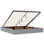 vidaXL Ottoman posteľ s matracom a LED Svetlosivá 180 x 200 cm Látka – Obrázok 4