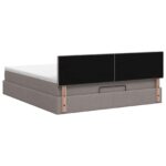 vidaXL Ottoman posteľ s matracom a LED Sivohnedá 180 x 200 cm Látka – Obrázok 8