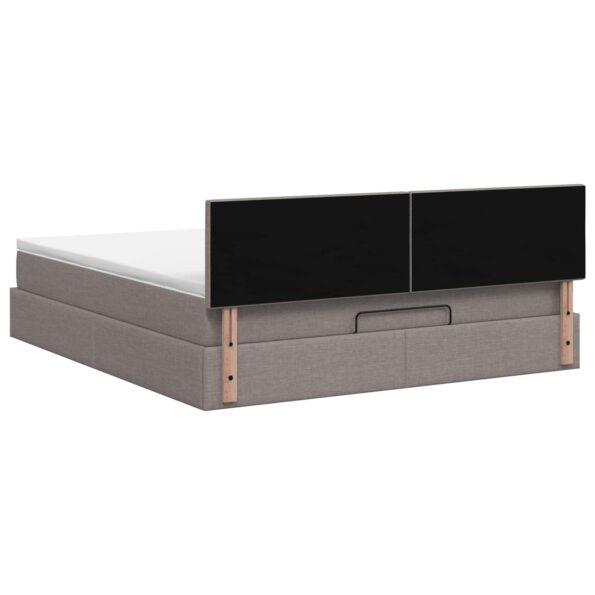 vidaXL Ottoman posteľ s matracom a LED Sivohnedá 180 x 200 cm Látka – Obrázok 8