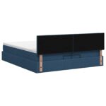 vidaXL Ottoman posteľ s matracom a LED Modrá 200 x 200 cm Látka – Obrázok 8