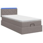vidaXL Ottoman posteľ s matracom a LED Sivohnedá 80 x 200 cm Látka – Obrázok 7
