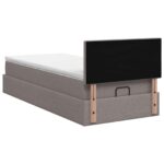 vidaXL Ottoman posteľ s matracom a LED Sivohnedá 80 x 200 cm Látka – Obrázok 8