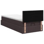 vidaXL Ottoman posteľ s matracom a LED Tmavohnedá 90 x 190 cm Látka – Obrázok 8