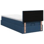 vidaXL Ottoman posteľ s matracom a LED Modrá 90 x 190 cm Látka – Obrázok 8