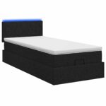 vidaXL Ottoman posteľ s matracom a LED Čierna 100 x 200 cm Látka – Obrázok 7