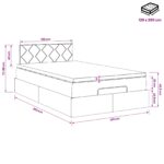 vidaXL Ottoman posteľ s matracom a LED Tmavosivá 120 x 200 cm Látka – Obrázok 12